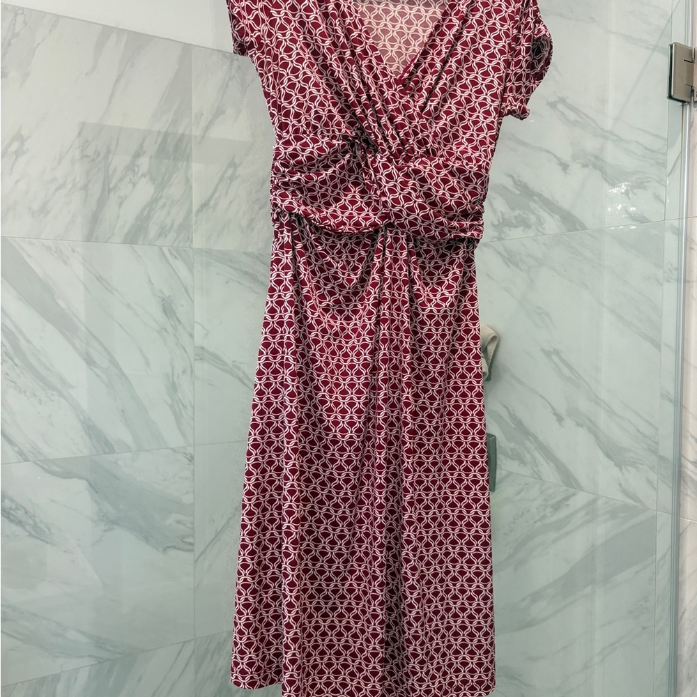 Maternity Elegant Red Patterned Dress